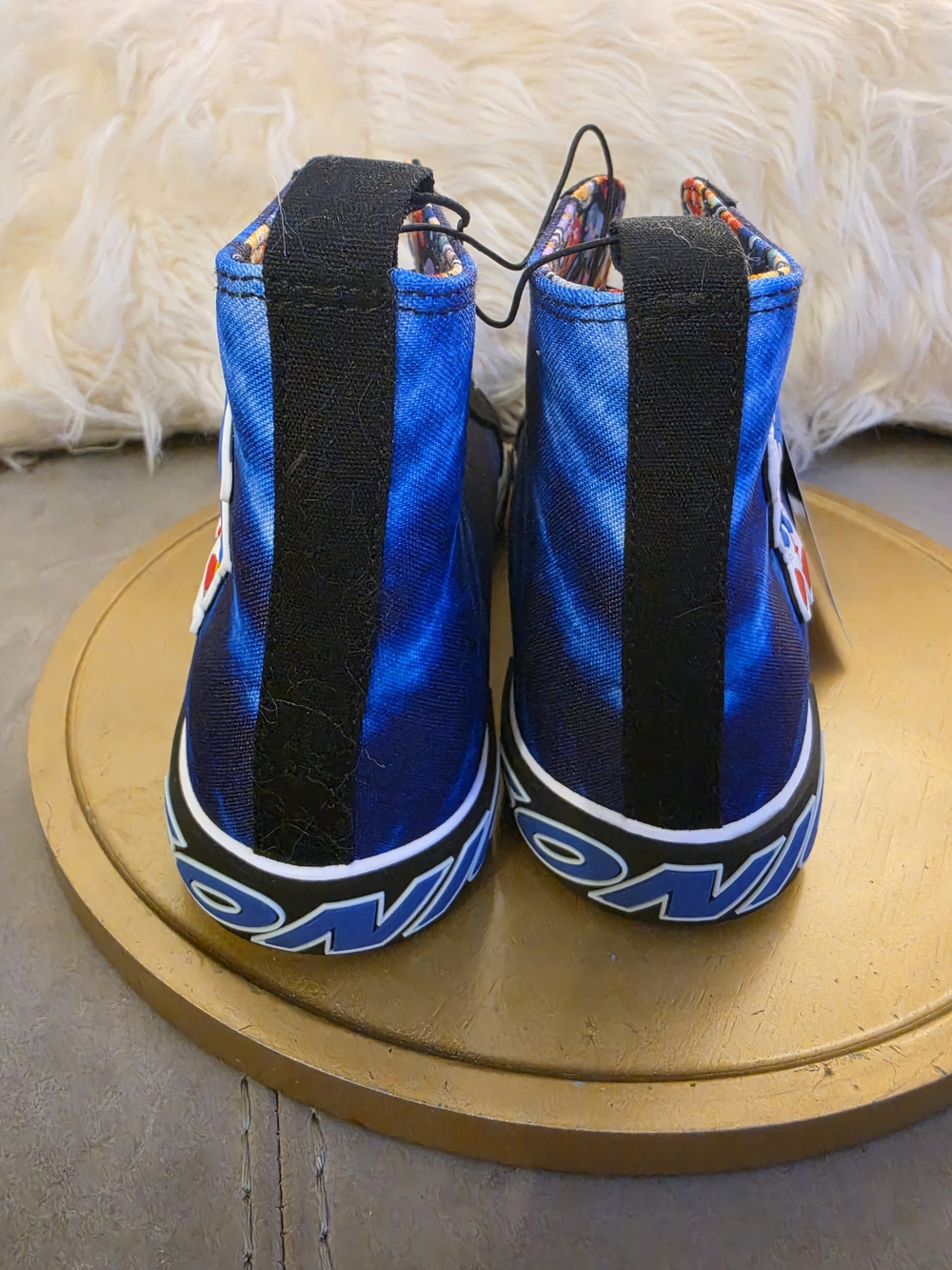 Blue Galaxy High-Top Sneakers with Character Sonic Accent Fits Woman's 7.5 / 8 - Picture 5 of 10